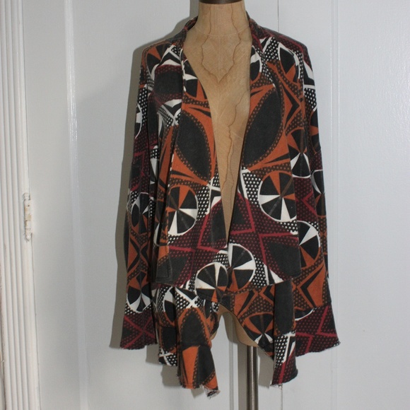 Free People Aztec Print Draped Knit Catrdigan - Picture 1 of 4